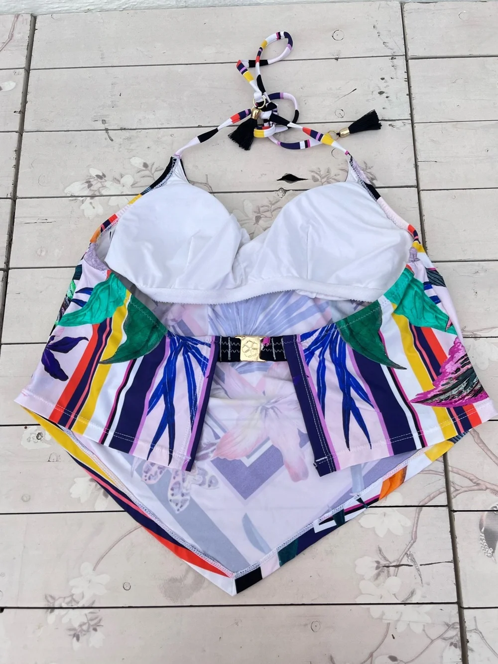 Trina Turk Pink Floral Multicolor Swim Top